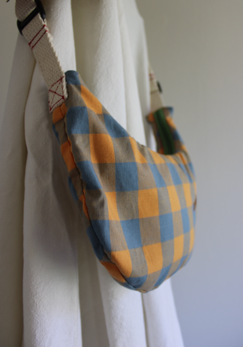 Media Luna SM | Plaid Orange Blue