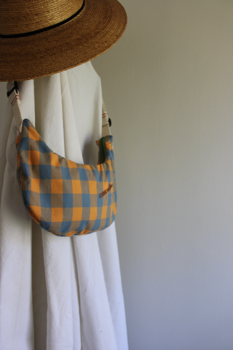 Media Luna SM | Plaid Orange Blue
