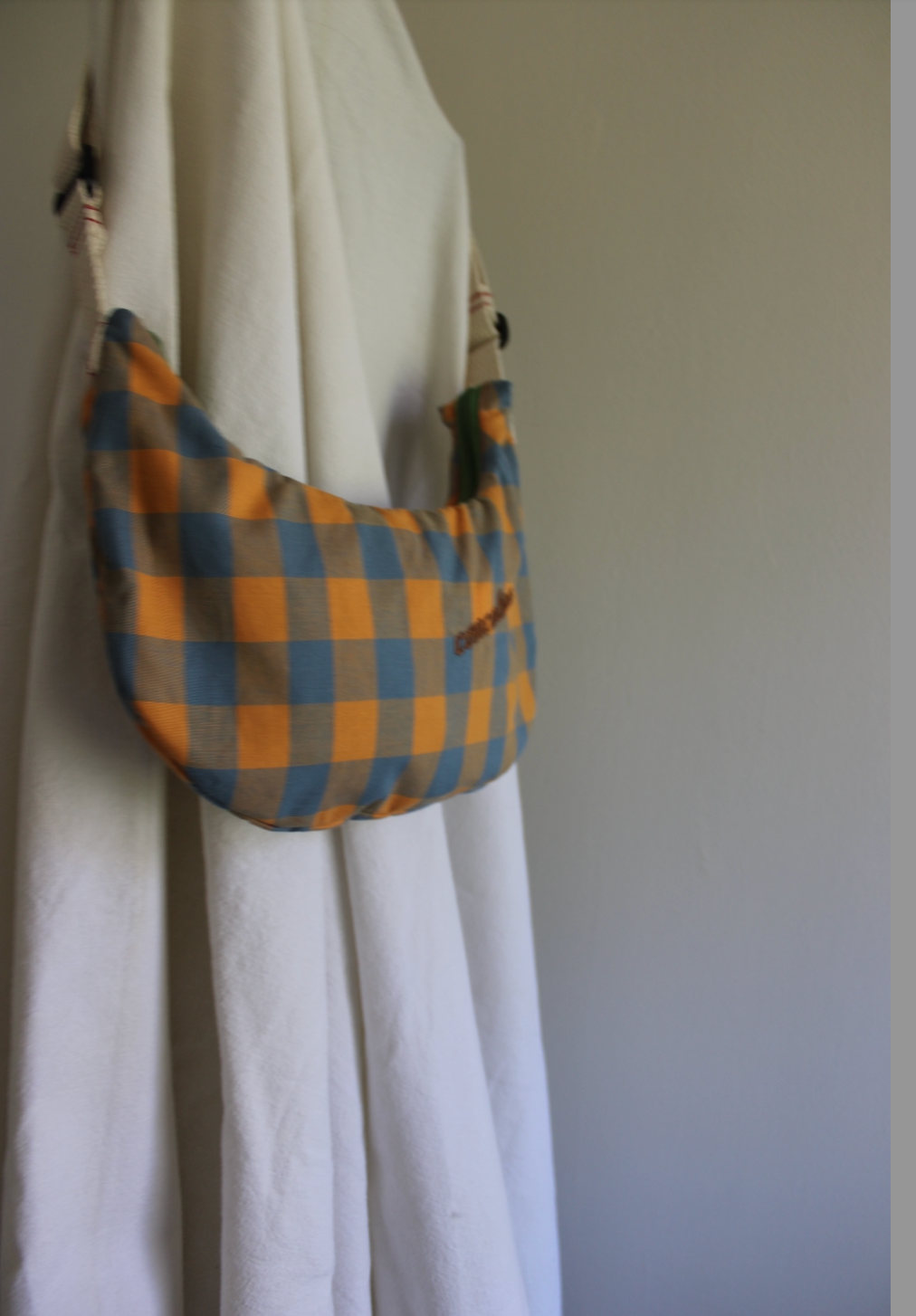 Media Luna SM | Plaid Orange Blue