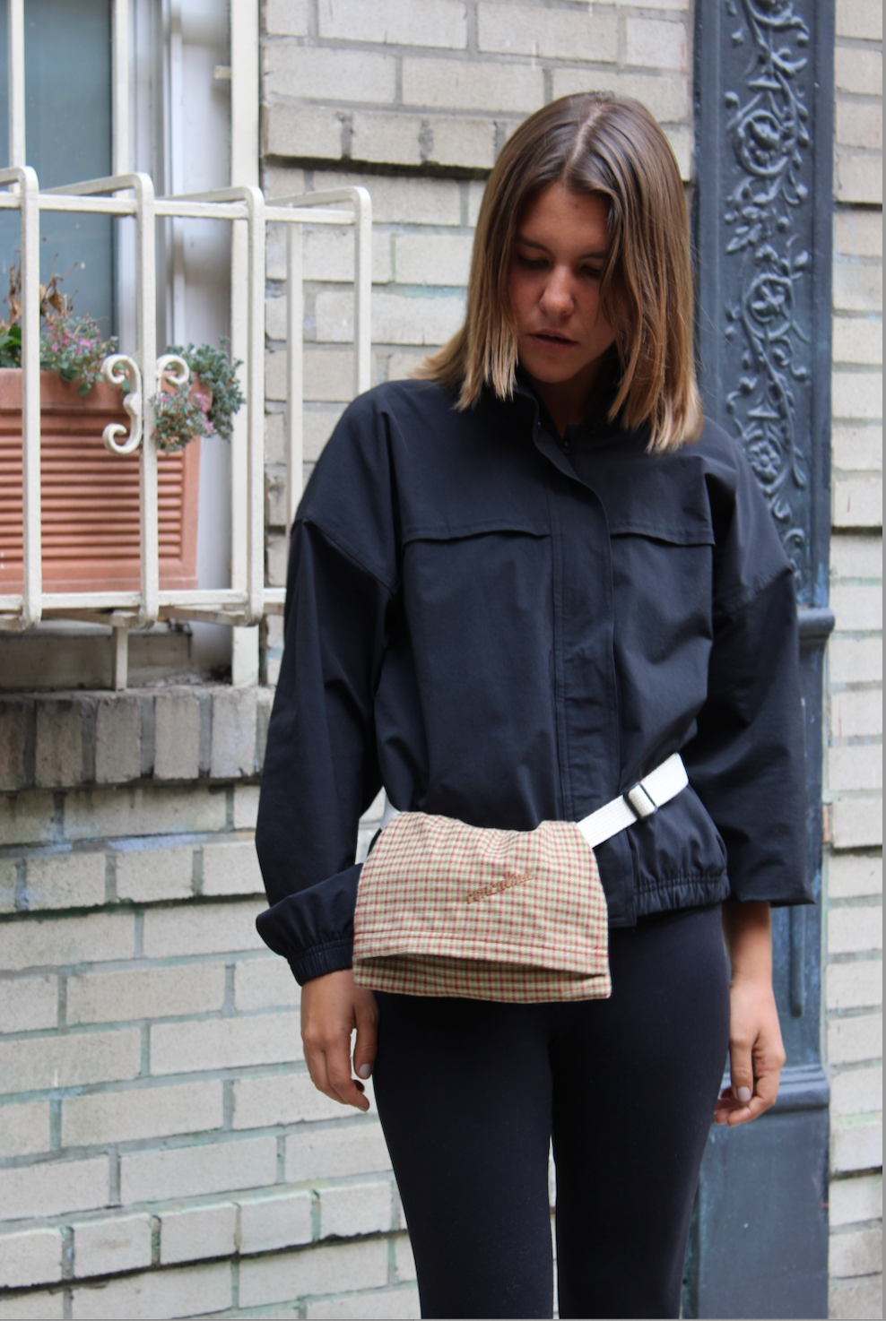 Hip Pouch | Mircro Plaid Brown