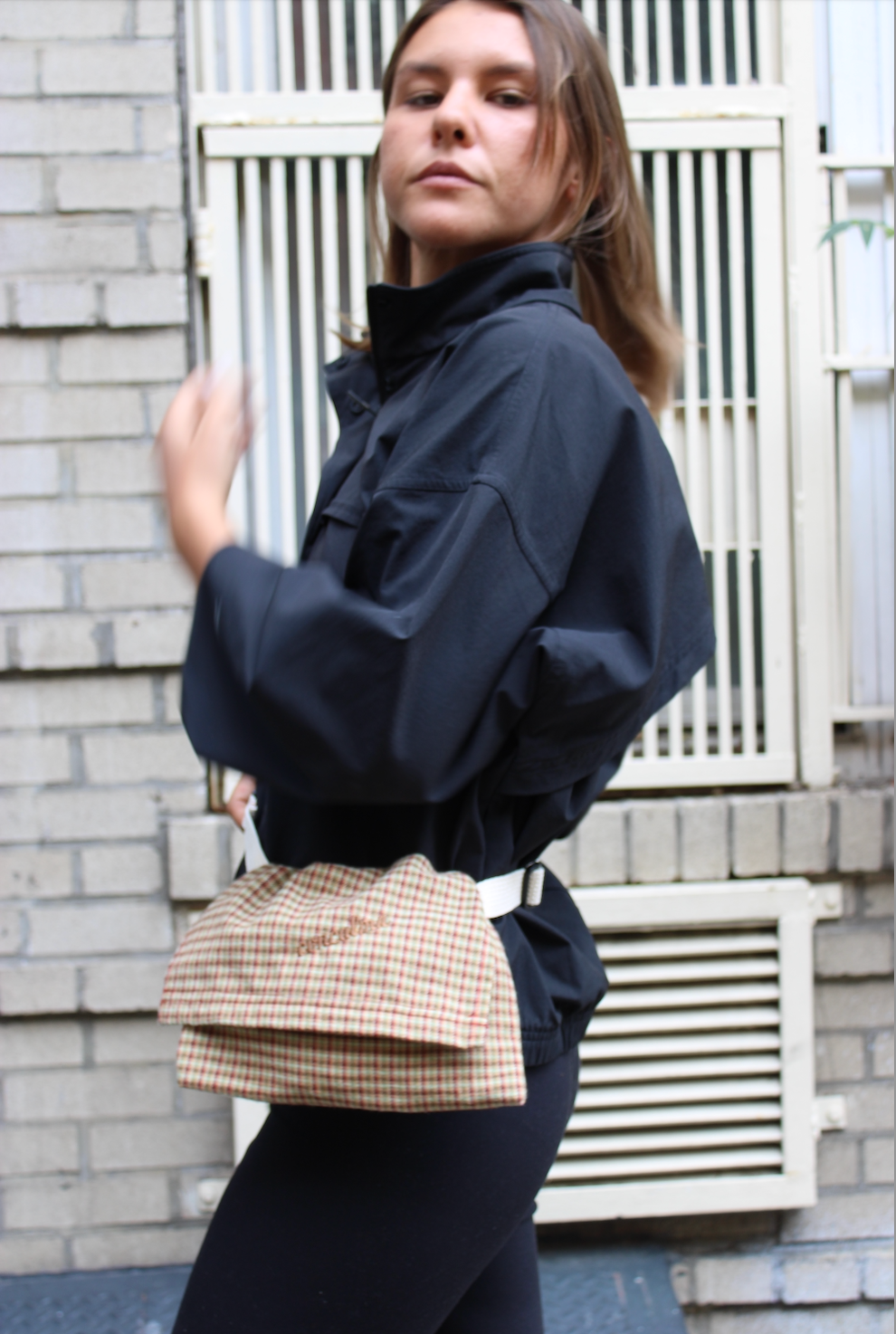 Hip Pouch | Mircro Plaid Brown