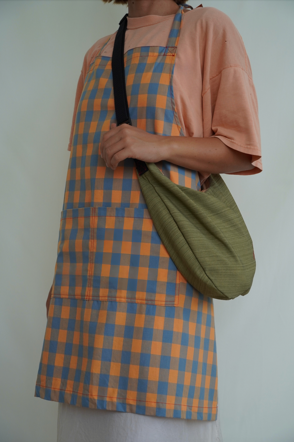 Delantal plaid Orange Blue