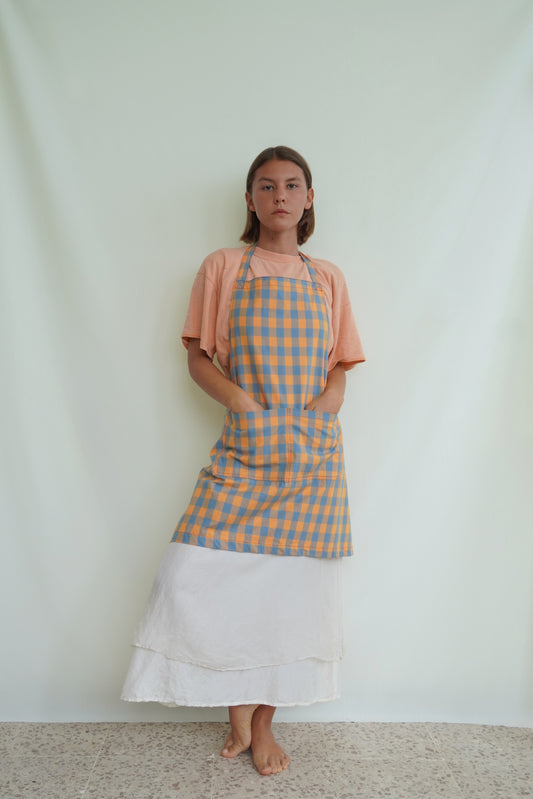 Delantal plaid Orange Blue