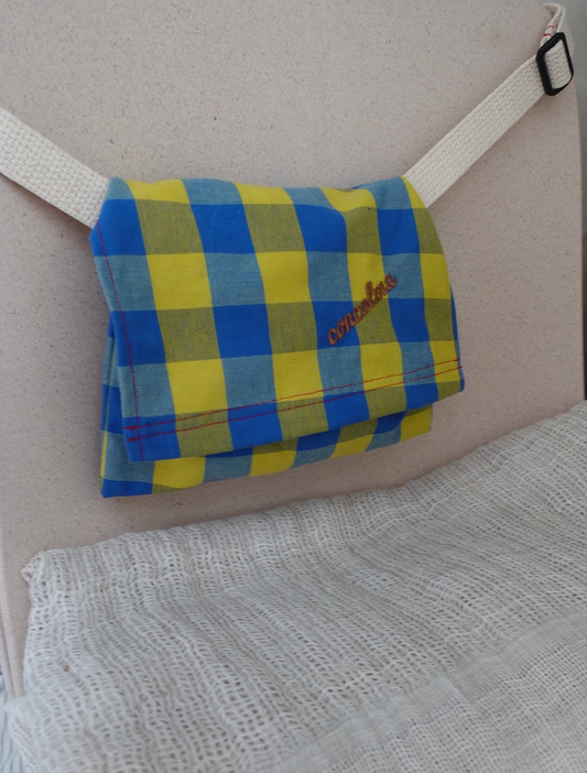 Hip Pouch | Plaid Azul Amarillo
