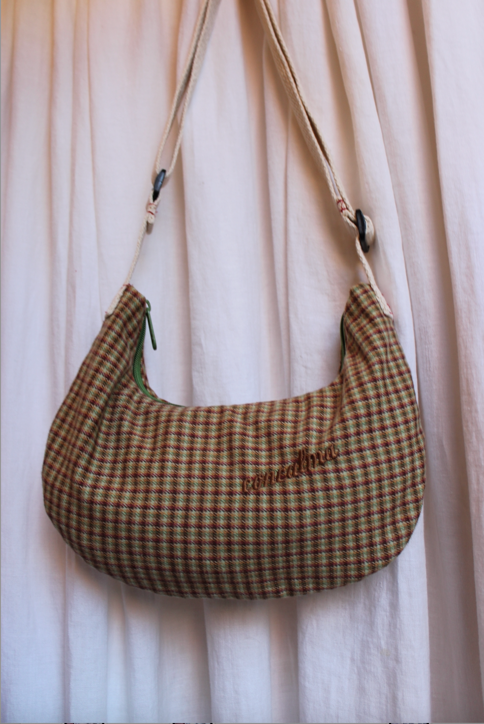 Media Luna SM | Micro Plaid Brown