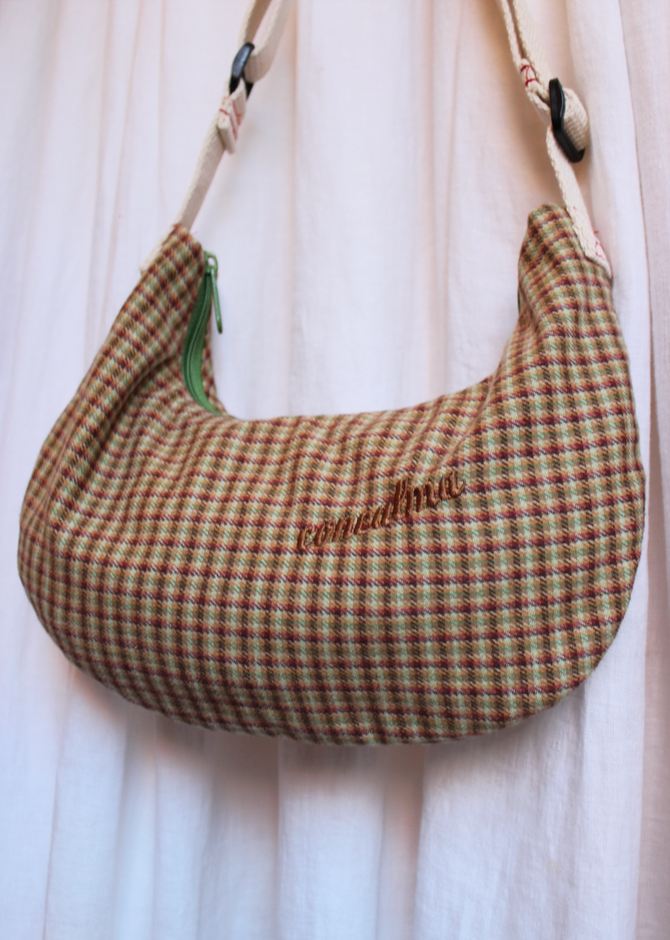 Media Luna SM | Micro Plaid Brown