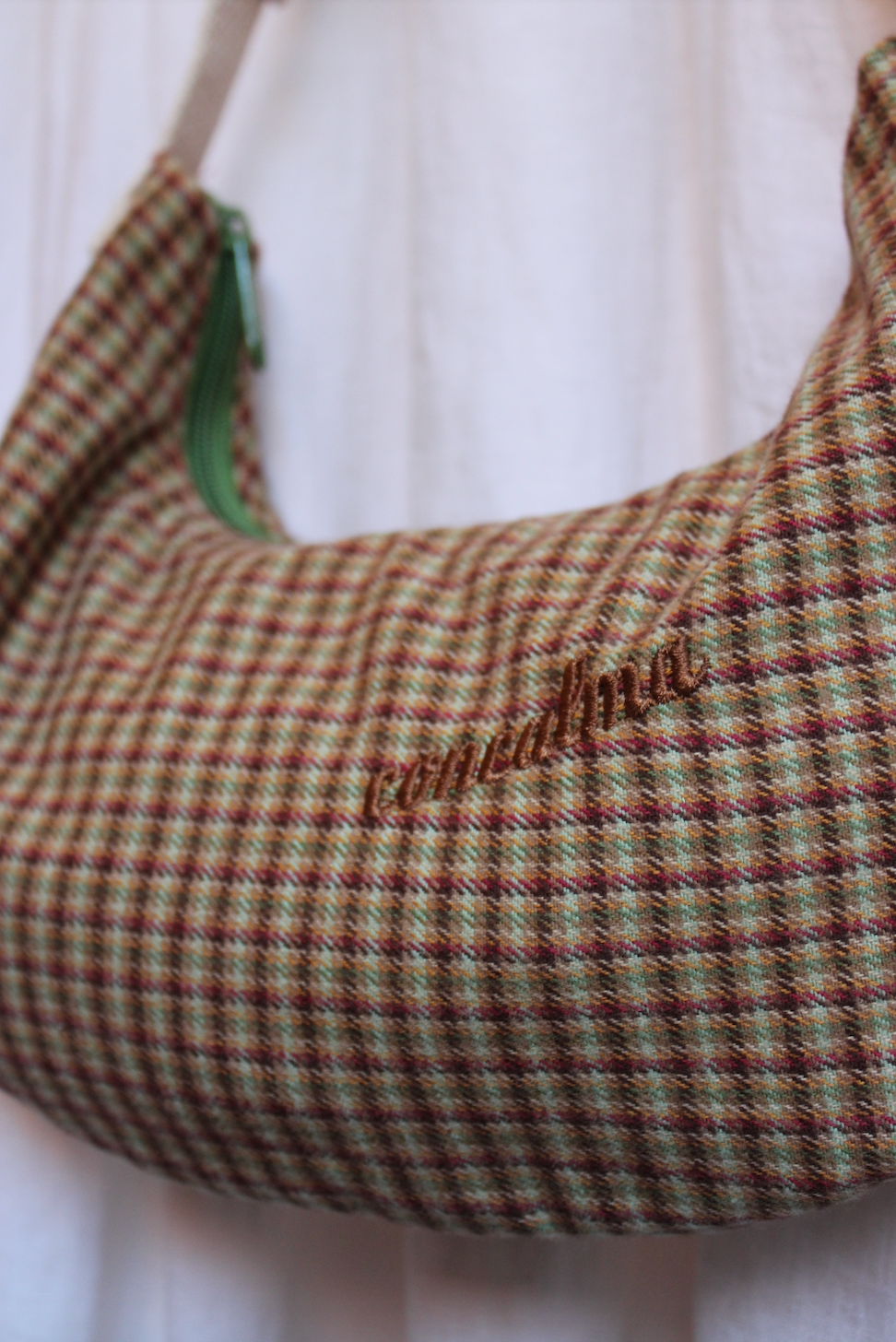 Media Luna SM | Micro Plaid Brown