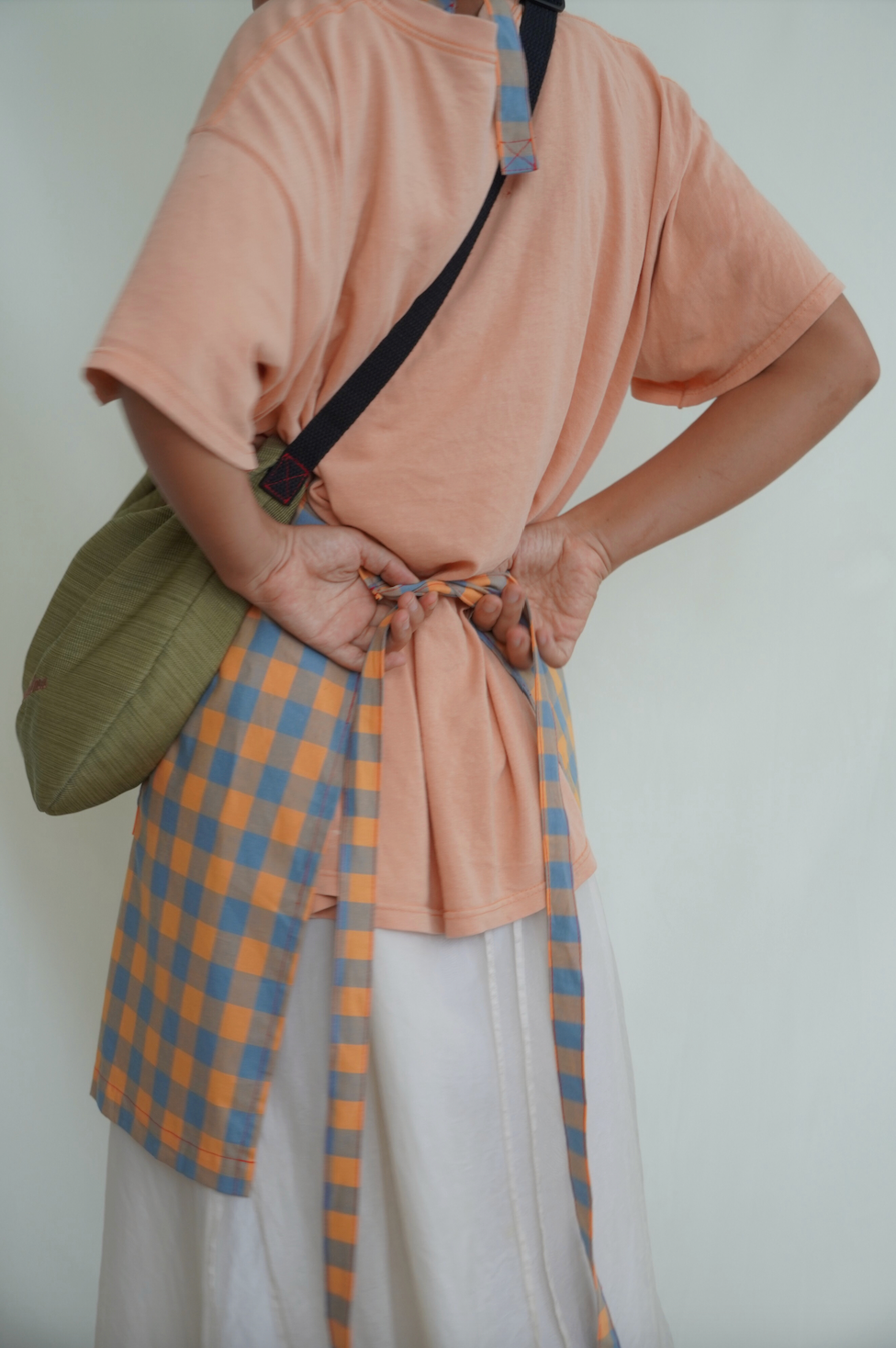 Delantal plaid Orange Blue